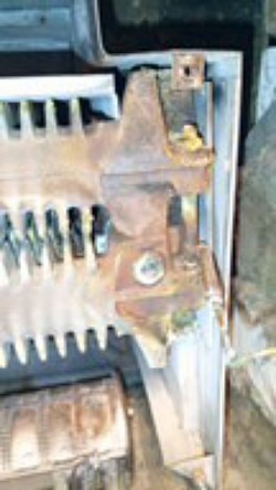 Old rotten, dangerous and condemned boiler.